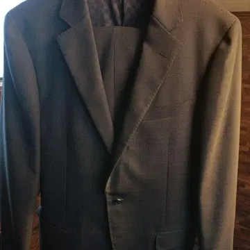 TETE DUE 다크 그레이 체크 무늬 더블 브레스트 수트