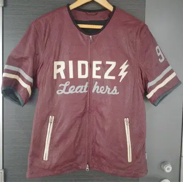 요코하마 RIDEZ 펀칭 가죽 라이더 자켓 와인 레드 XL