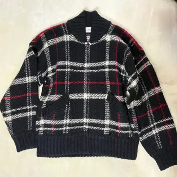 5 Vintage 빈티지 체크 블루종 니트 아우터