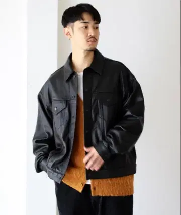 BEAMS 램 가죽 가죽 자켓 서드 타입 트래커 자켓