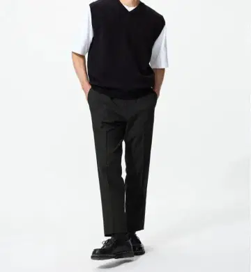 [ 미사용 ] 유니클로 스마트 앵클 팬츠 울 라이크 Lsize 09 블랙