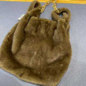 naner 브라운 퍼 백