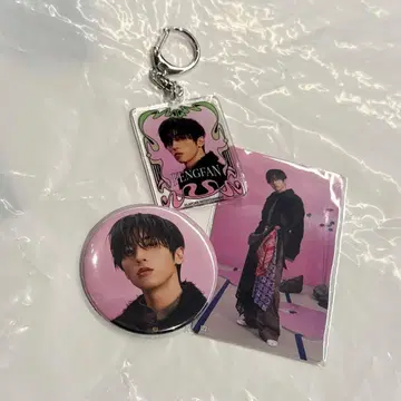 INI 팝업 허풍범 아크릴 키링, 캔 배지, 랜덤 포토카드 세트