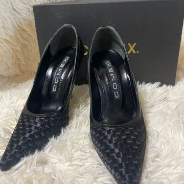 [ 새상품급 ] COMEX 블랙 펌프스 스틸레토 뜨개질 블랙