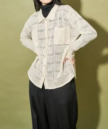 Audrey and John Wad 시스루 니트 셔츠