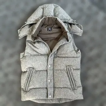 그린 레이블 릴랙싱 후드 부착 다운 베스트 S 그레이