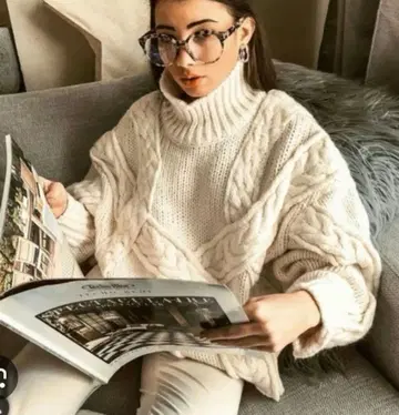 ZARA 오버 사이즈 케이블 니트