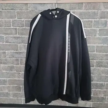CRONOS 블랙 후드티 후드 부착