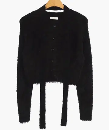 [새상품급] 블랙 샤기 퍼 가디건 머플러 포함