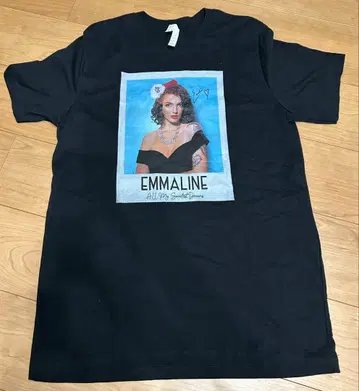 EMMALINE 아트 프린트 T셔츠 M 블랙