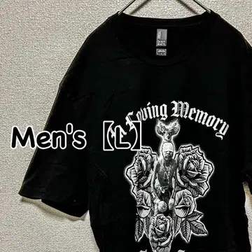 HE61 [ 미국 수입 ] 반팔 티셔츠 [ 남성용 L ] 블랙