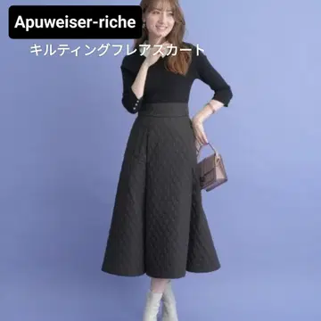 Apuweiser-riche 퀼팅 플레어 스커트 완판템