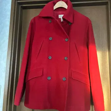 울 피코트 레드 더블 브레스트