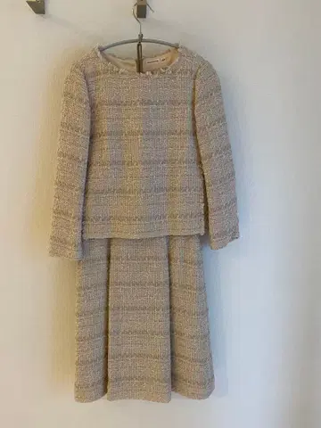 베이지 트위드 수트 세트