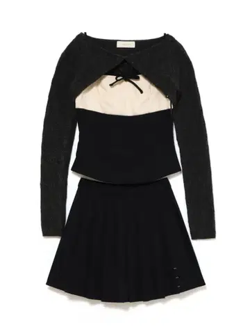 andmary 안드마리 Flora pleats set up navy