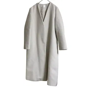 FRAY I.D 프레이 아이디 노카라 V넥 롱 코트 아이보리