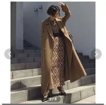 ameri vintage 벨트 플레어 롱 코트