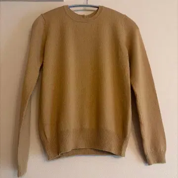 Rie miller 얇은 니트 카멜 베이지 골드 버튼 38 사이즈