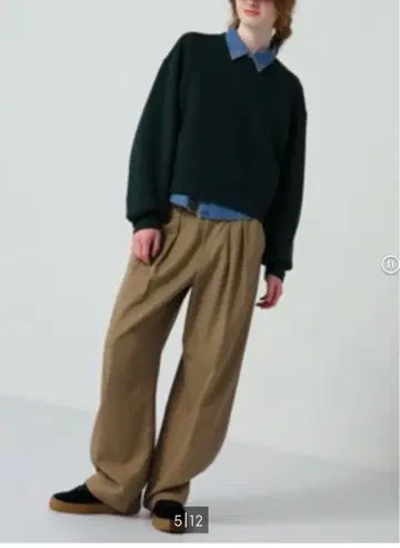 GU 치노 배럴 레그 턱 팬츠 베이지 S