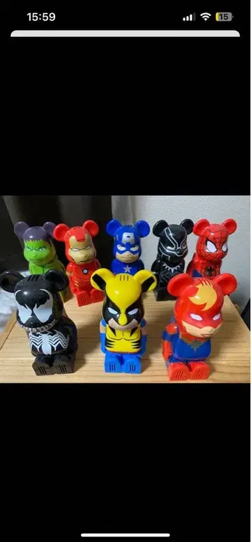 마블 캐릭터를 테마로 한 큐브릭/베어브릭 피규어 세트