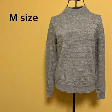 [ 여성용 ] 라메 믹스 하이넥 니트탑 / 그레이 / 퍼플 / 심플