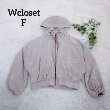 더블 클로젯 여성용 후드 부착 블루종 (F) 돌먼 슬리브 베이지