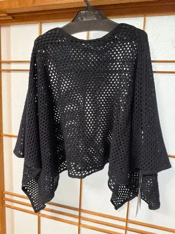 Aga 블랙 가디건 사이즈 38 시스루 니트