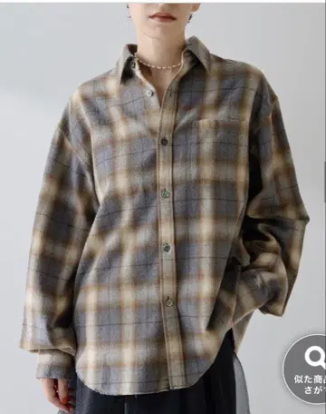 Whim Gazette 샤기 체크 셔츠