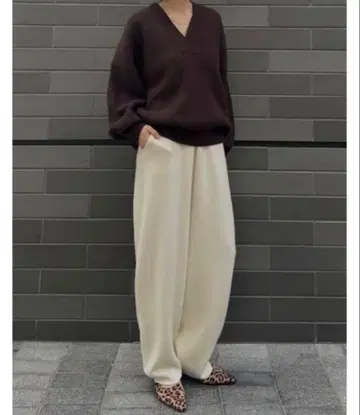 미사용 새상품 Re:EDIT 니트 배럴 레그 커브 팬츠 SC