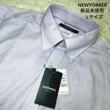 새상품 NEWYORKER 퍼플 긴팔 버튼 다운 셔츠 L 사이즈 보라색