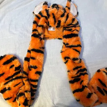 호랑이 무늬 플리스 캡 장갑 세트 티거