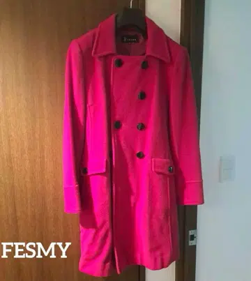 FESMY 레드 더블 브레스트 코트