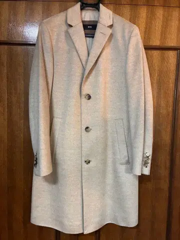 베이지 울 혼방 3버튼