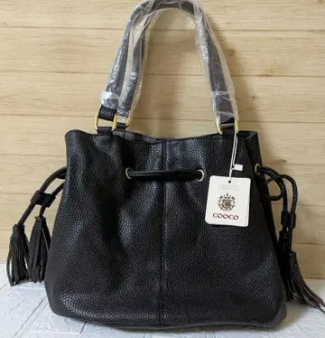 [ 새상품 택 포함 ] cooco 쿠코 태슬 복조리 토트 블랙 블랙