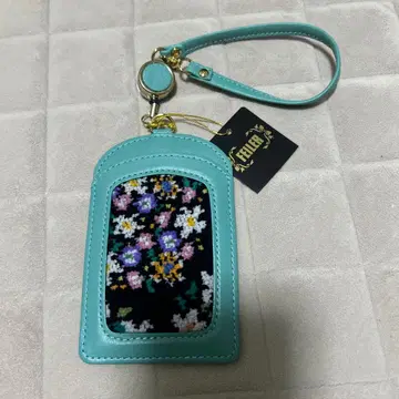 FELIER 스카이블루 꽃무늬 패스 케이스
