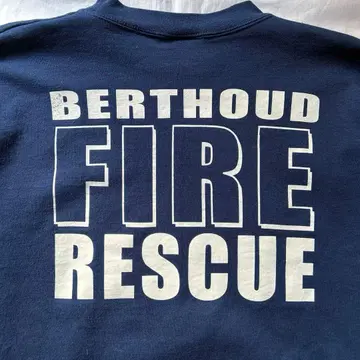 90s Hanes heavyweight 네이비 맨투맨 FIRE