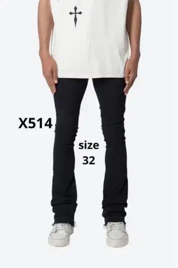 mnml X514 스키니 스택드 데님 - 32 블랙