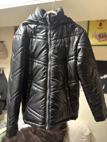 BAD BOY 블랙 다운 자켓 후드 부착