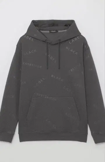 그레이 로고 프린트 후드 부착 후드티