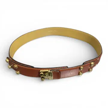 Salvatore Ferragamo 스터드 가죽 벨트 브라운 이태리제