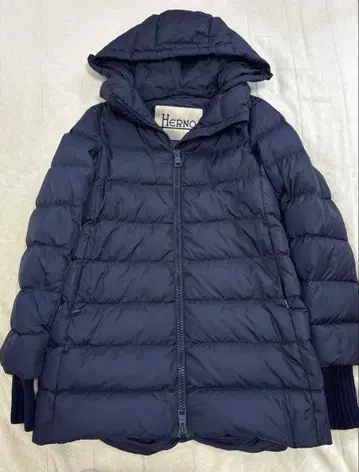 HERNO 여성용 다운 코트 네이비