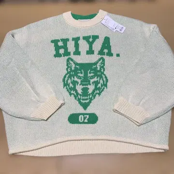 [ 미사용 새상품 ] HIYA 늑대 디자인 니트 스웨터 Pokke