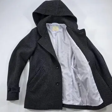 BEAUTY & YOUTH 숄카라 멜톤 코트 M 다크 그레이