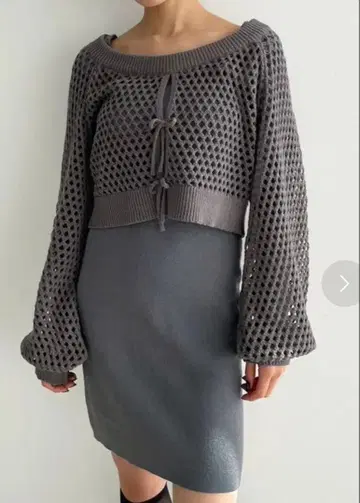 EMODA 크로셰 니트 원피스