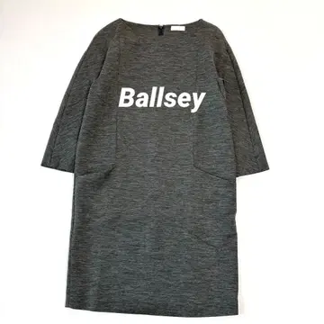 새상품급 Ballsey 차콜 그레이 7부 소매 무릎 기장 원피스 울