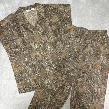 페이즐리 무늬 셋업 빈티지 쇼와 레트로