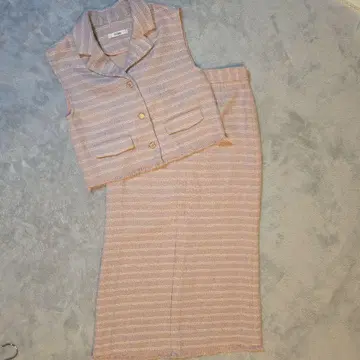 SNIDEL 트위드 셋업 슬리브리스 베스트 롱 스커트