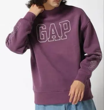 카보나이즈드 플리스 모크넥 GAP 갭 맨투맨 퍼플