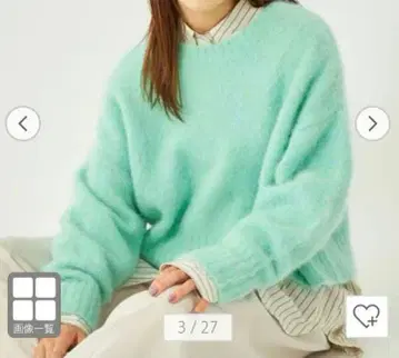 알파카 믹스 샤기 크롭 풀오버 니트