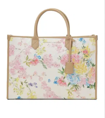 보더스 앳 발코니 꽃무늬 백 플라워 토트